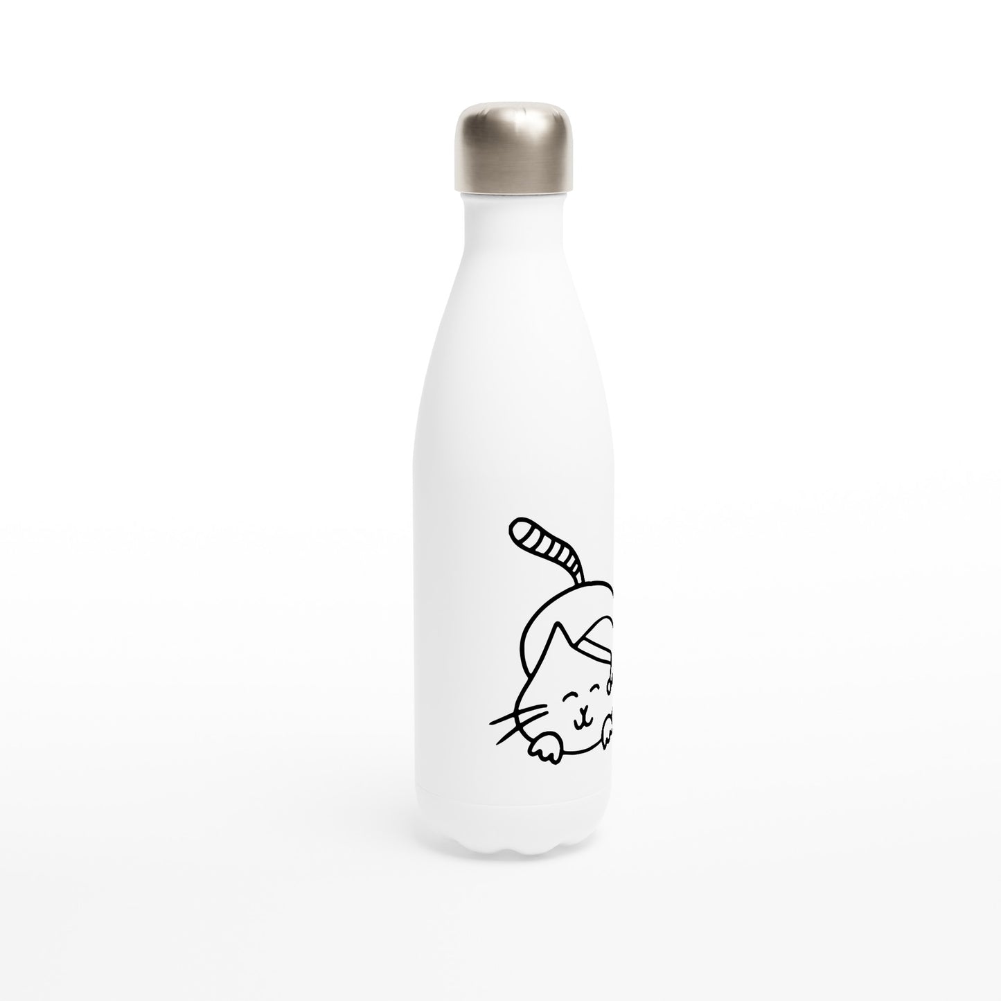 Weiße Edelstahl-Wasserflasche – stilvoll, langlebig und umweltfreundlich. Perfekt für kalte und heiße Getränke, BPA-frei und wiederverwendbar.