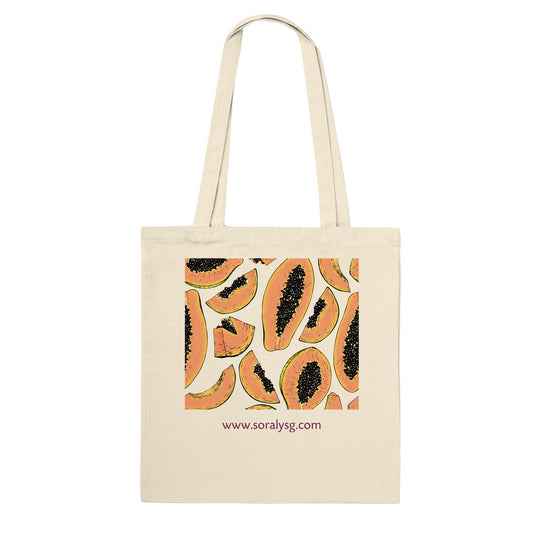 Baumwolltasche beidseitig bedruckt- Papaya-Lechoza